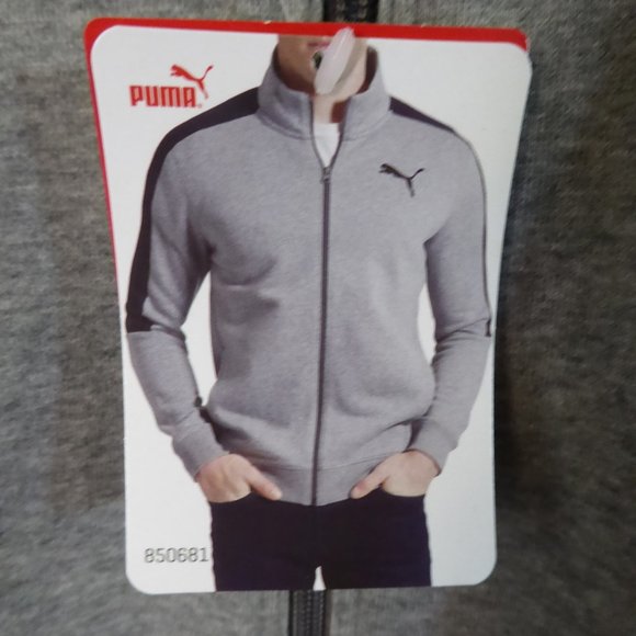 PUMA BRAND MENS GRAY WITH BLACK LONG SLEEVE TRACK JACKET WITH FULL ZIPPER L NEW - Picture 10 of 13